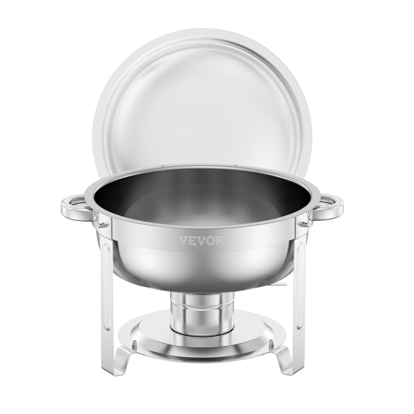 5 Qt 4-Pack Round Chafing Dishes Buffet Set Full Size Pan Stainless Steel