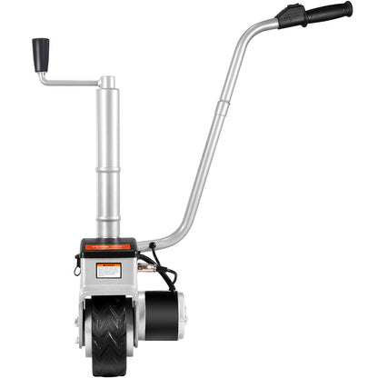 Electric Trailer Dolly, 5000lbs dragkapacitet, 350W 12V Trailer Jockey Wheel med 22 ft/min rörelsehastighet, 12''-24,8'' Justerbar klämhöjd & 8'' gummidäck, för flyttsläp husvagnsbåt