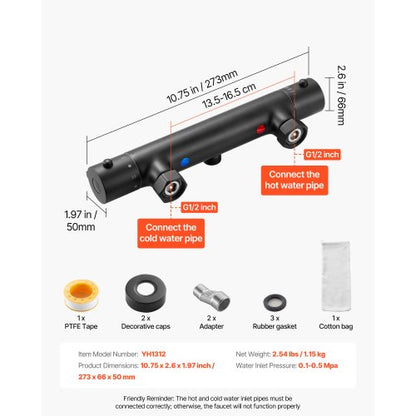 termostatisk duschkranventil, 38℃ säkert lås termostatisk duschventil trimkit, varm-kallvatten duschkran temperaturreglerventiler med elektroforetisk beläggning för badrum, husbil |  EU