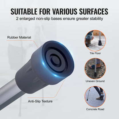 Underarmskryckor 13-nivåers höjdjusterbara underarmskryckor