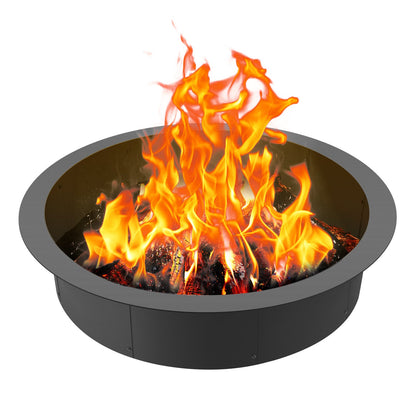 Fire Pit Ring Rund 44 tums yttre stålfoder DIY Campfire Ring Firepit