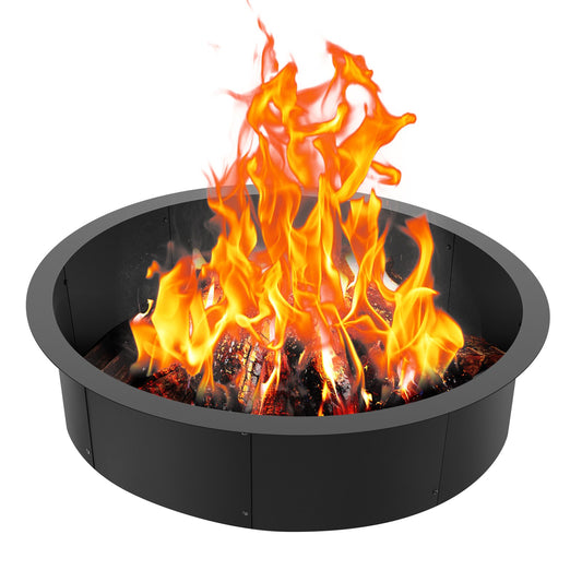 Fire Pit Ring Rund 45 tums yttre stålfoder DIY Campfire Ring Firepit