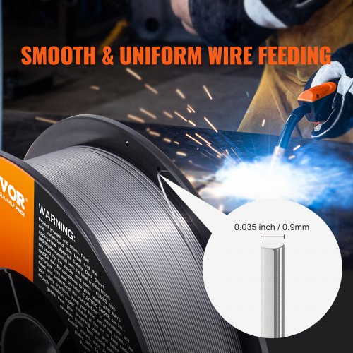 Flux-cored welding wire, E71T-GS 0.089 cm 4.5 kg, gas-free MIG welding wire for carbon steel with low spatter for arc welding in all positions and outdoor use | EU