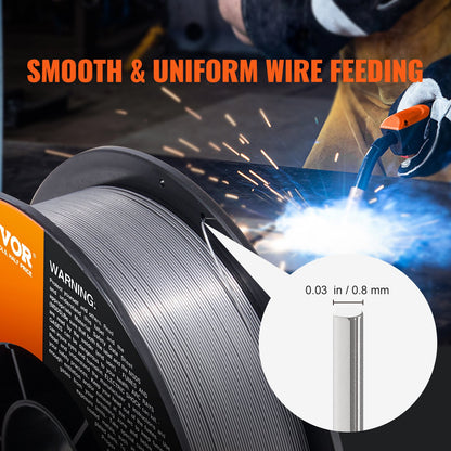 Flux Cored Welding Wire, E71T-GS 0.030-inch 10LBS, Gas-Free MIG Mild Steel Welding Wire with Low Spatter for All-Position and Outdoor Arc Welding