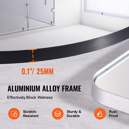 Round wall mounted mirror 30 in mirror with aluminum alloy frame