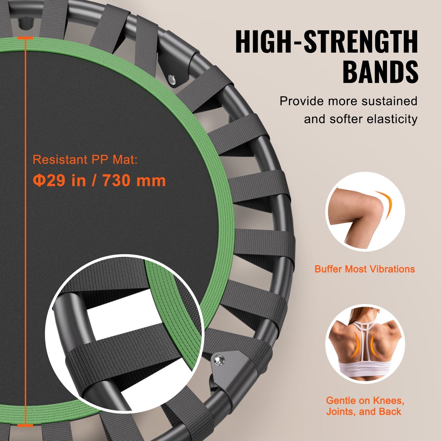 36" Foldable Mini Fitness Trampoline for Adults Indoor Training Rebounder