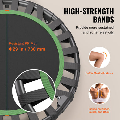 36" Foldable Mini Fitness Trampoline for Adults Indoor Training Rebounder