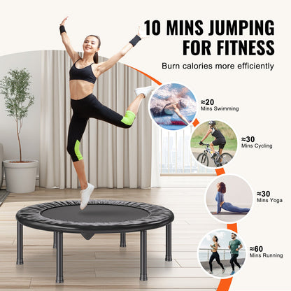 36" Foldable Mini Fitness Trampoline for Adults Indoor Training Rebounder
