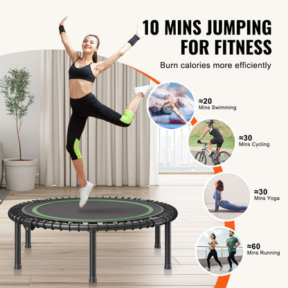 40" hopfällbar mini fitnessstudsmatta för vuxna inomhusträningsrebounder