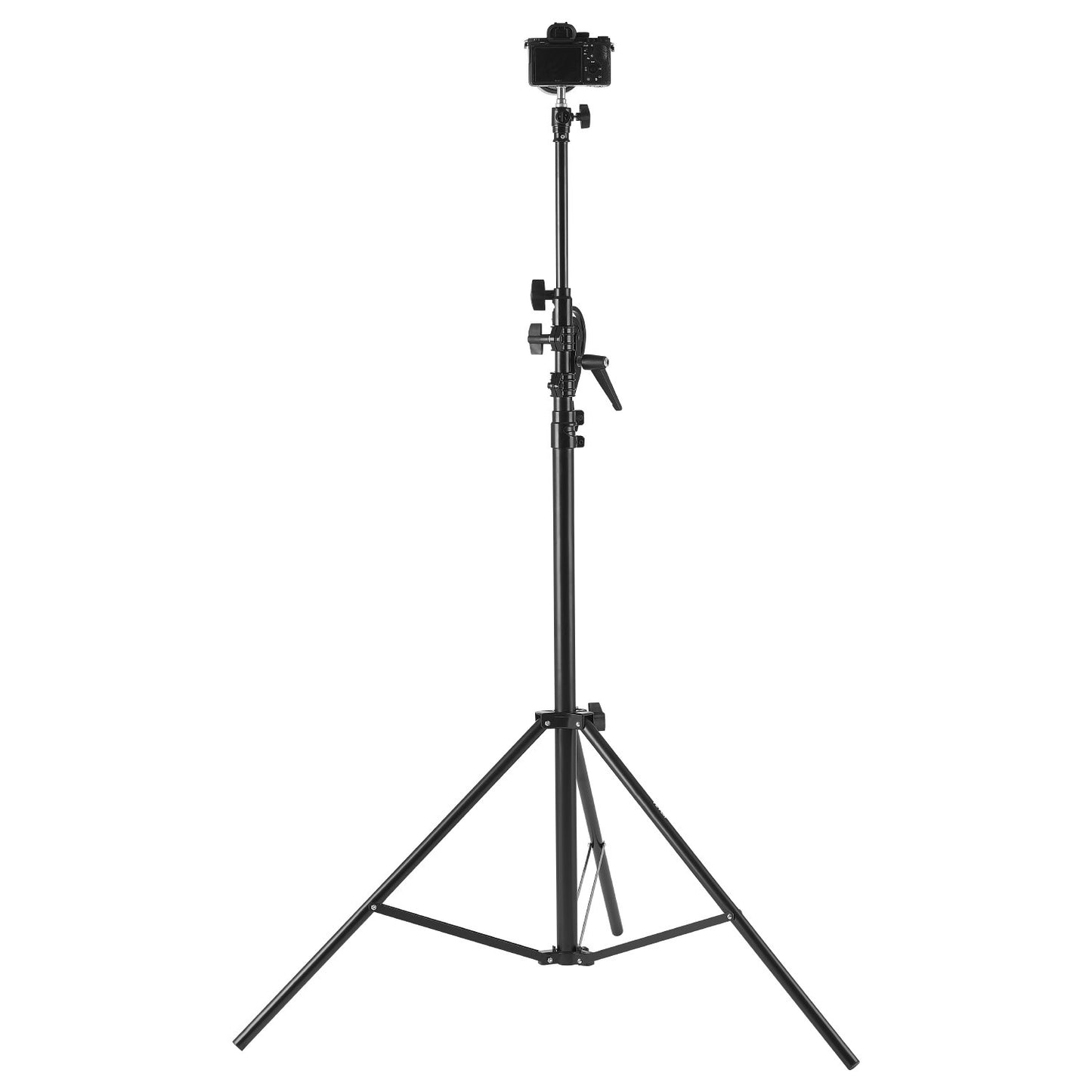 Air-cushioned aluminum photo light stand with adjustable boom arm
