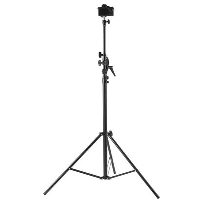 Air-cushioned aluminum photo light stand with adjustable boom arm