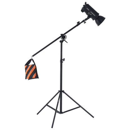 Air-cushioned aluminum photo light stand with adjustable boom arm