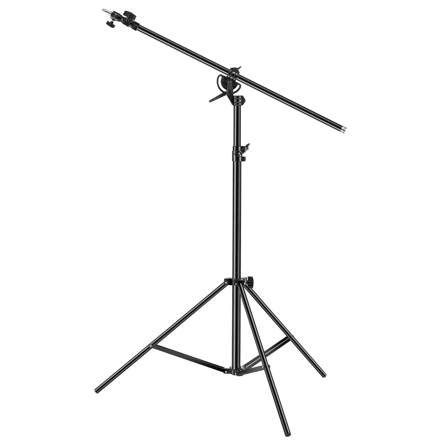 Air-cushioned aluminum photo light stand with adjustable boom arm