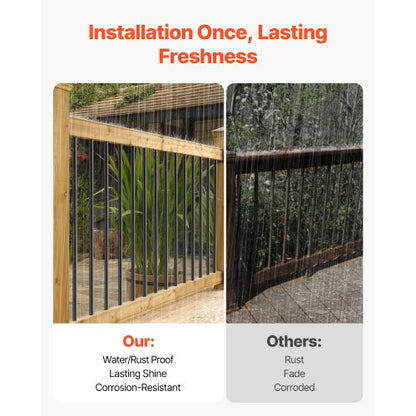 Staircase Balusters 51 Pack 36 in Aluminum Spindles with Screws/Rails | EU