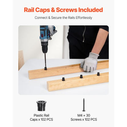 Staircase Balusters 51 Pack 36 in Aluminum Spindles with Screws/Rails | EU