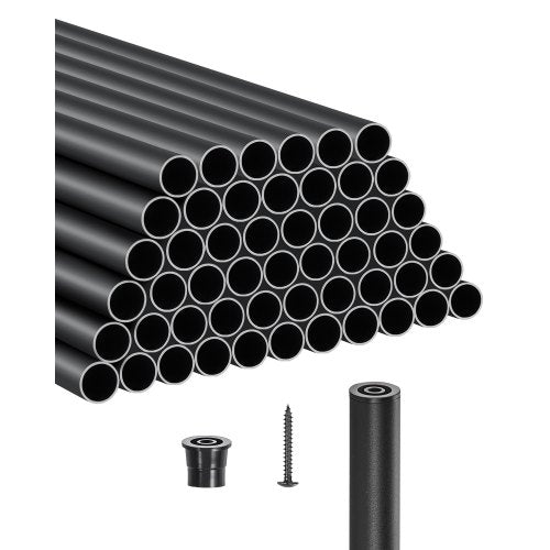 Staircase Balusters 51 Pack 36 in Aluminum Spindles with Screws/Rails | EU