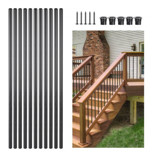 Staircase Balusters 51 Pack 36 in Aluminum Spindles with Screws/Rails | EU