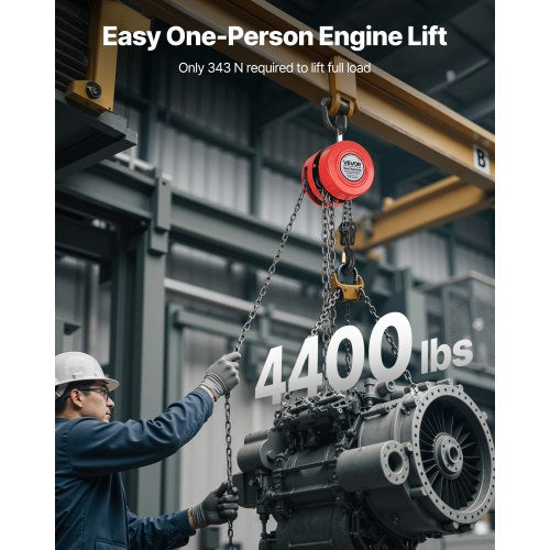 handtelfer, 2 tons kapacitet, manuell kedjeblock med uppgradering G70 galvaniserad kedja, 3 m lyfthöjd, kraftig remskivetelfer för garage, lager, fordonsmaskiner, röd |  EU