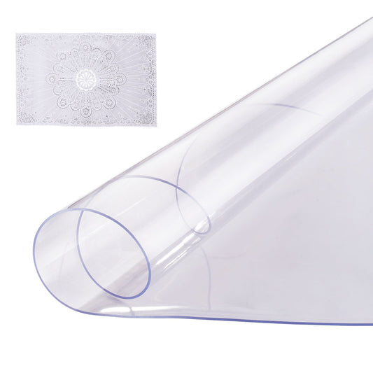PVC bordsskydd 42 tum runt skrivbordsskydd i klar plast 2,0 mm tjockt