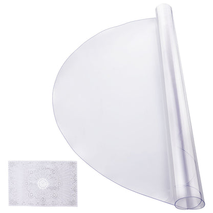 PVC bordsskydd 42 tum runt skrivbordsskydd i klar plast 2,0 mm tjockt