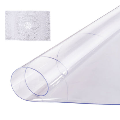 PVC bordsskydd 48 tum runt skrivbordsskydd i klar plast 2,0 mm tjockt