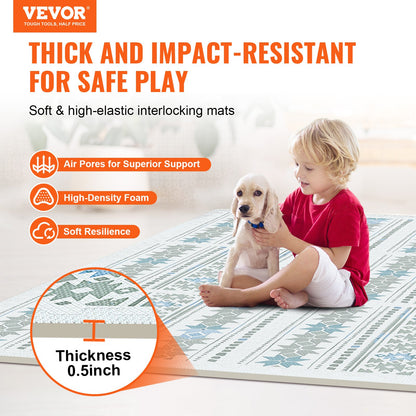 Kids Foam Pussel Golv Lekmatta 0,5 i 6 st Interlocking EVA Soft Tiles