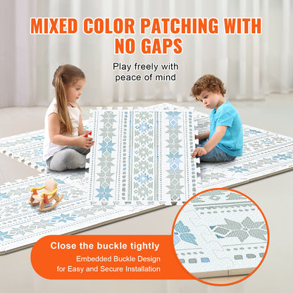 Kids Foam Pussel Golv Lekmatta 0,5 i 6 st Interlocking EVA Soft Tiles