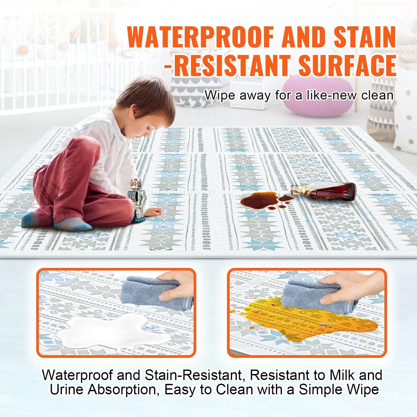 Kids Foam Pussel Golv Lekmatta 0,5 i 6 st Interlocking EVA Soft Tiles