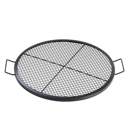 X-Marks Fire Pit Grill Galler, Runt Matlagningsgaller, Heavy Duty Steel Campfire BBQ Grill Galler med handtag och stöd X Wire, Bärbar Camping Köksredskap för utomhusfest och sammankomst, 30 tum svart