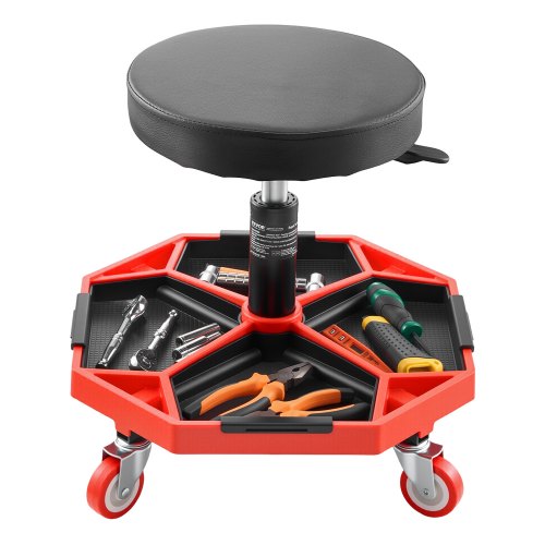 Rollbarer Mechanikerhocker, verstellbarer Garagensitz, 136 kg Tragkraft, mit Rädern | EU