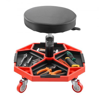 Rolling Mechanic Stool Adjustable Garage Seat 300 lbs Load with Wheels | EU