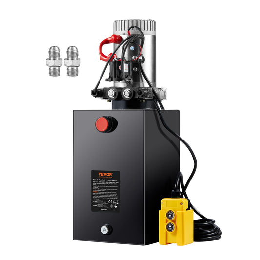 Hydraulpump 15 Quarts Dubbelverkande Dump Trailer Pump Power Unit DC 12V