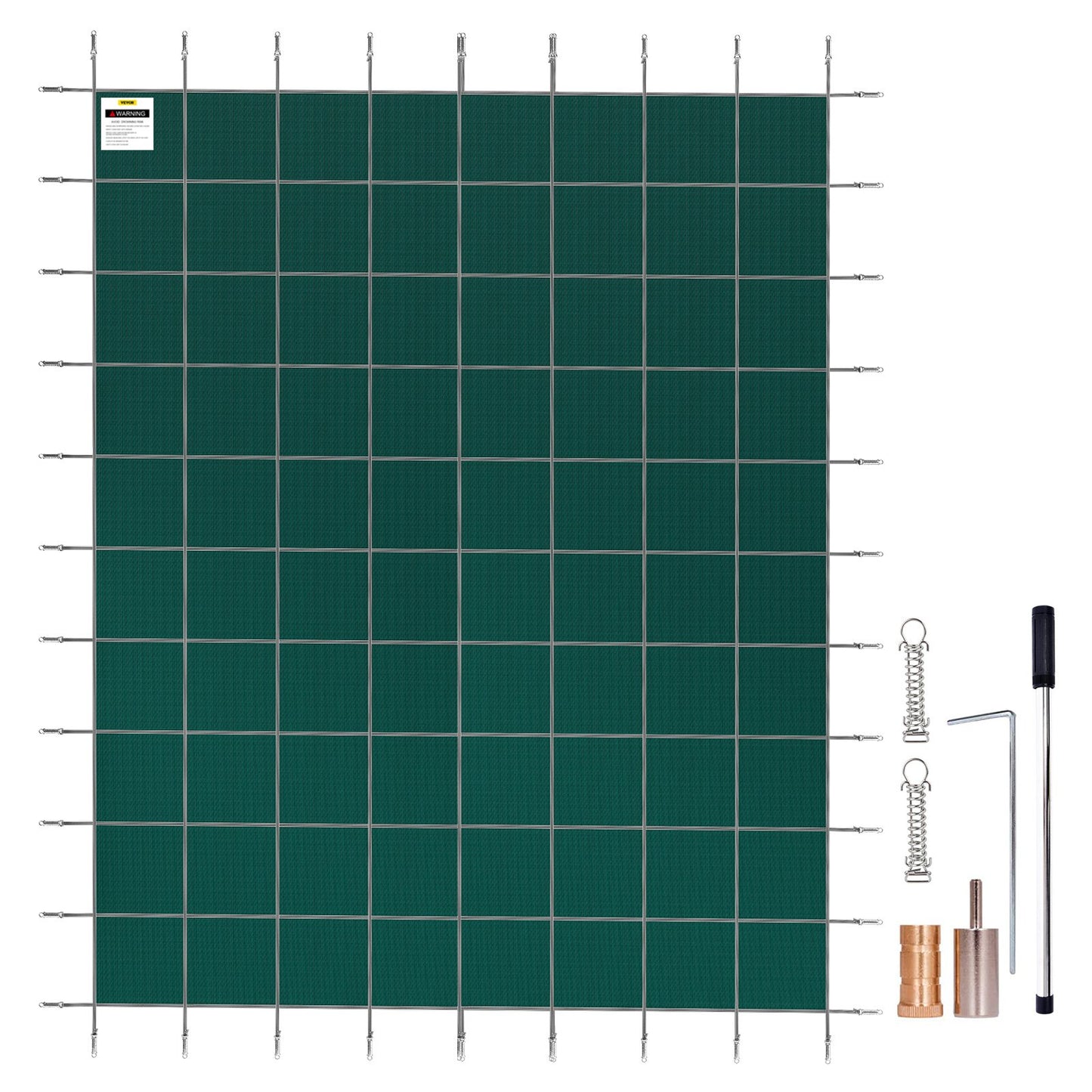Poolskyddsskydd 18x38 ft, Inground Pool Cover Passar 16x36 ft Pool, Rektangel Inground Säkert Poolskydd Grönt nät Solid Pool Säkerhetsskydd för Pool Vintersäkerhetsöverdrag