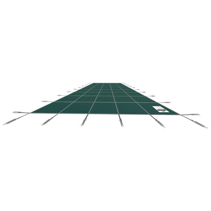 Poolskyddsskydd 18x38 ft, Inground Pool Cover Passar 16x36 ft Pool, Rektangel Inground Säkert Poolskydd Grönt nät Solid Pool Säkerhetsskydd för Pool Vintersäkerhetsöverdrag