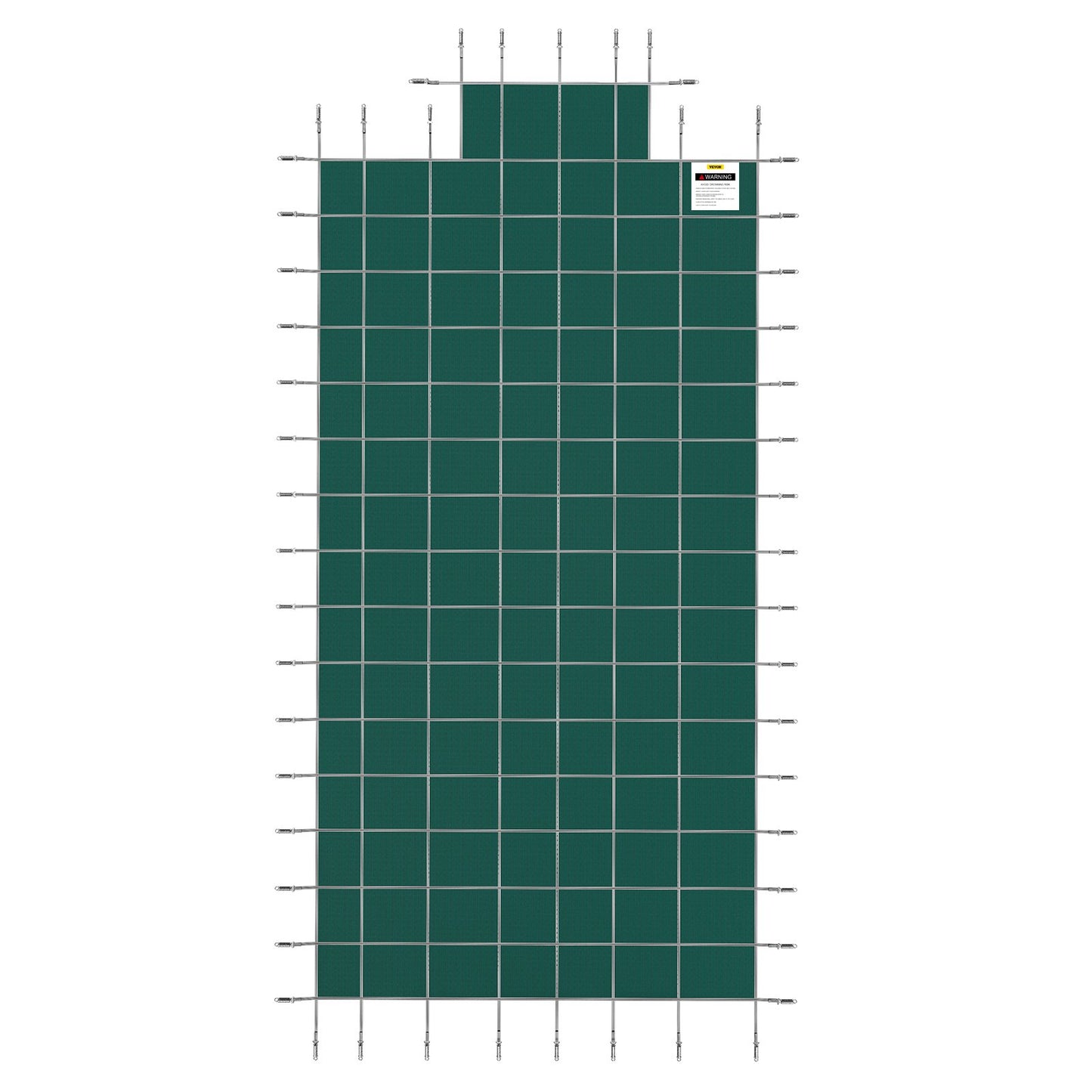 Pool-Sicherheitsabdeckung für rechteckige Einbaupools (6 x 12 m), Sicherheits-Poolabdeckung mit 1,2 x 3 m langen Stufen in der Mitte, solide Poolabdeckung aus Netzgewebe mit Abflusslöchern für den Pool, Winter-Sicherheitsabdeckung, grün