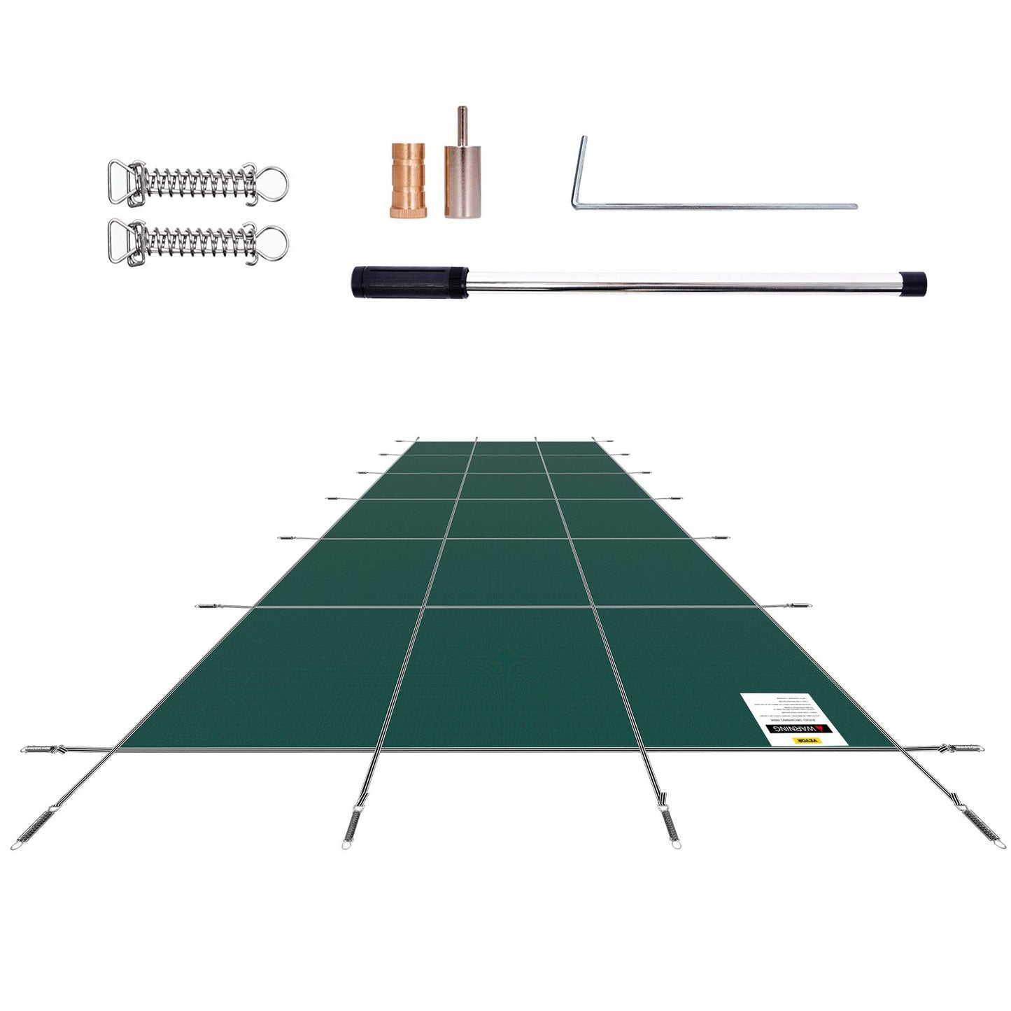 Pool Säkerhetsskydd Passar 20x40 fot rektangulära ingravda pooler, Säkerhetspoolskydd med dräneringshål, Mesh Solid Poolskydd för Pool, Vintersäkerhetsskydd, Grön