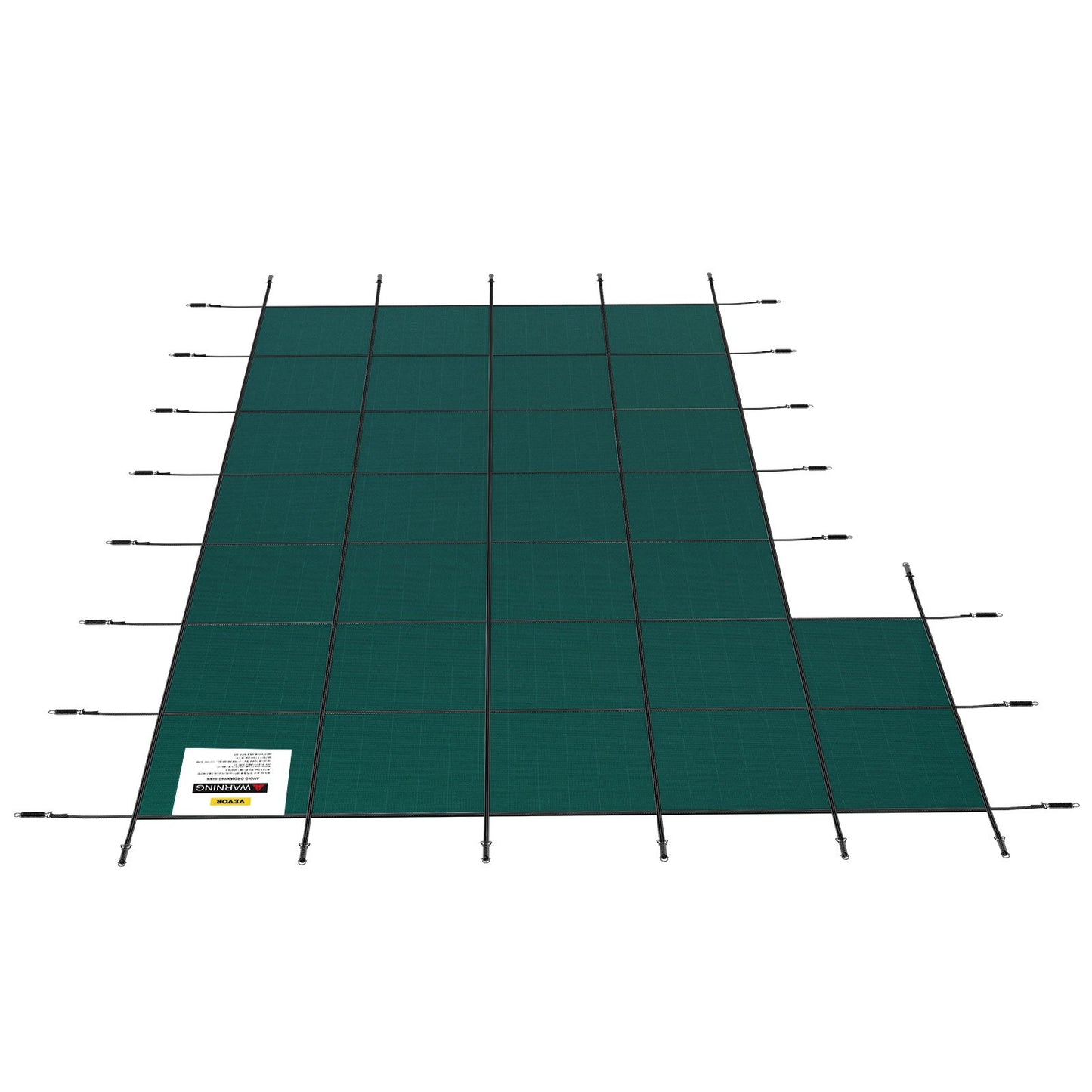 Inground Pool Säkerhetsöverdrag Vinterpoolskydd 18 x 34 fot med vänster steg