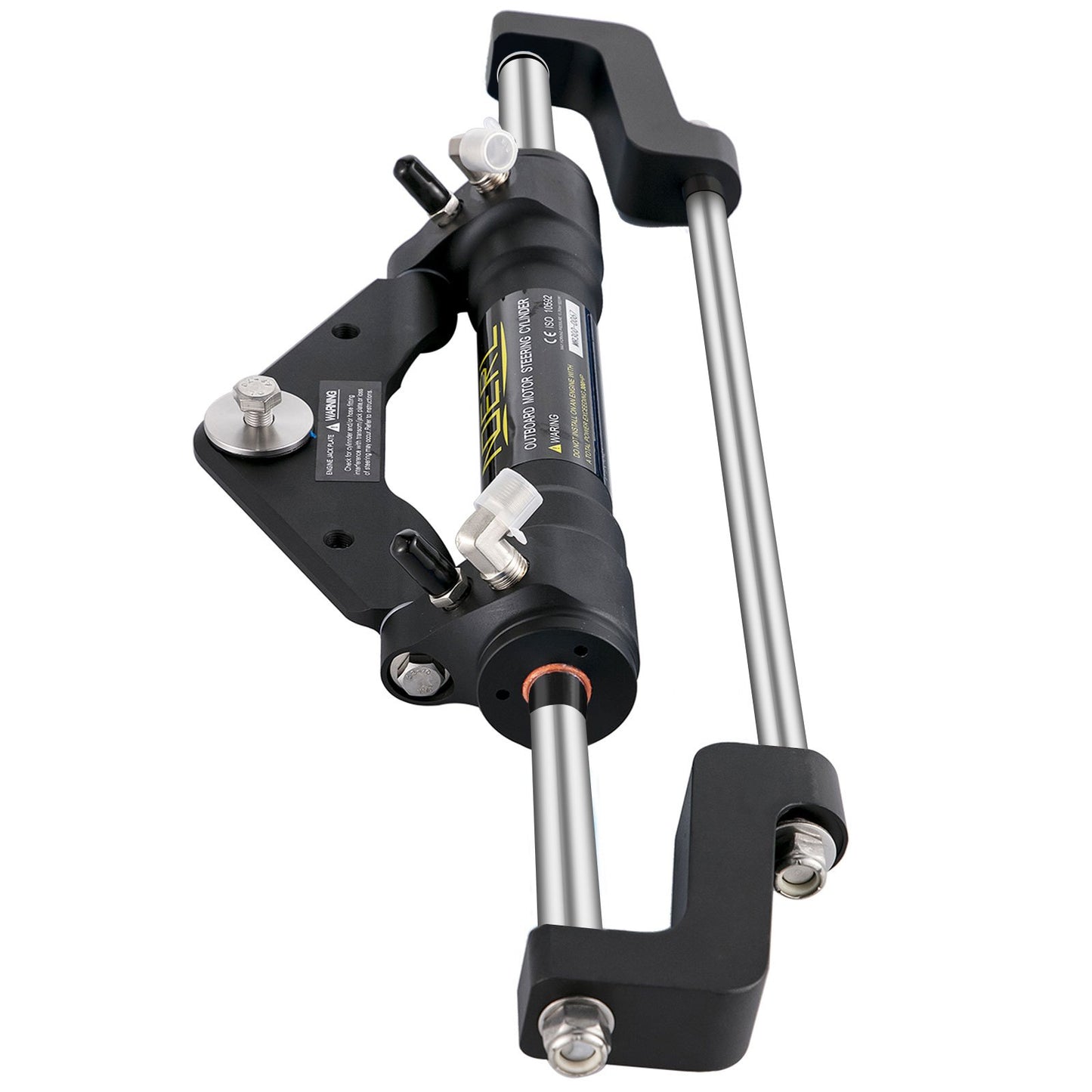 Hydraulic Steering Cylinder 300HP, Hydraulic Steering Front Mount Hydraulic Outboard Marine Steering Kit Without Hydraulic Hose And Rudder For Outboard Boat Steering System
