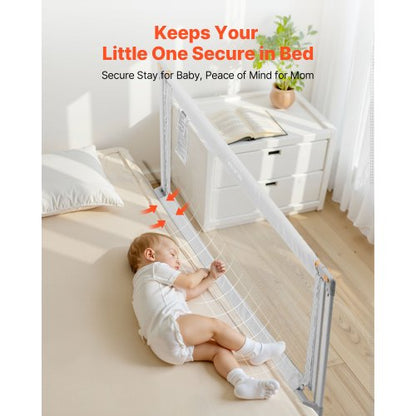 Sänggrind för småbarn, skyddsräcke för barnsängar med förstärkt järnrör och oxfordtyg, justerbart sängräcke på sidan, bärbart skyddsräcke för spjälsäng, våningssäng, 1500 x 890 mm, 1 styck |  EU