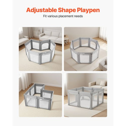 Babylekhage, 2000 x 1780 mm Extra stor lekhage för småbarn, hopfällbart babystaket med dragkedja och mjukt andningsbart nät, säkerhetsaktivitetscenter för inomhus och utomhus - perfekt present till småbarn |  EU