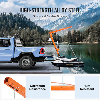 Hydraulic pickup, crane lifting crane 500 lbs 360° swivel lift lift