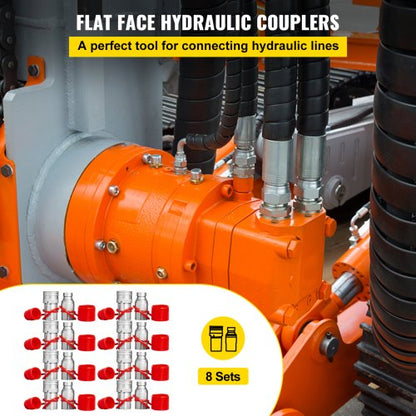 Skid Steer Hydraulisk snabbkoppling 1/2\" Hydraulisk koppling 1/2\" NPT Hydraulisk koppling Snabbkoppling 8 par Hydraulisk snabbkoppling 27,6 MPa (ISO 16028) (8 par) |  EU