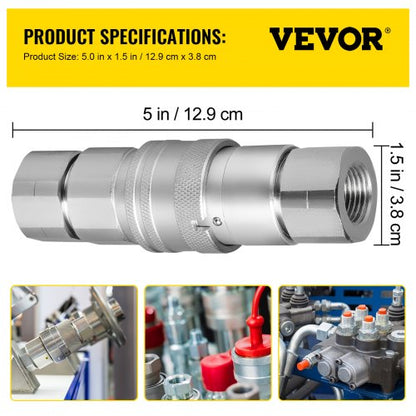 Skid Steer Hydraulisk snabbkoppling 1/2\" Hydraulisk koppling 1/2\" NPT Hydraulisk koppling Snabbkoppling 8 par Hydraulisk snabbkoppling 27,6 MPa (ISO 16028) (8 par) |  EU