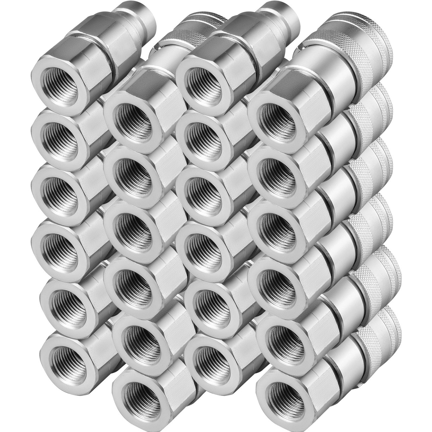 Skid Steer Hydraulisk snabbkoppling 1/2\" Hydraulisk koppling 1/2\" NPT Hydraulisk koppling Snabbkoppling 2 par Hydraulisk snabbkoppling 27,6 MPa (ISO 16028) (12 Par)