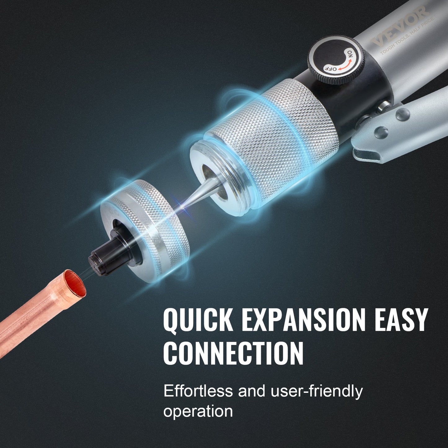 Hydraulic Pipe Expander, 3/8" to 1-1/8" OD, HAVC Hydraulic Press Tool with 7 Pipe Expander Heads, Deburring Tool, Pipe Cutter for Copper Aluminum Brass Mild Steel Pipe