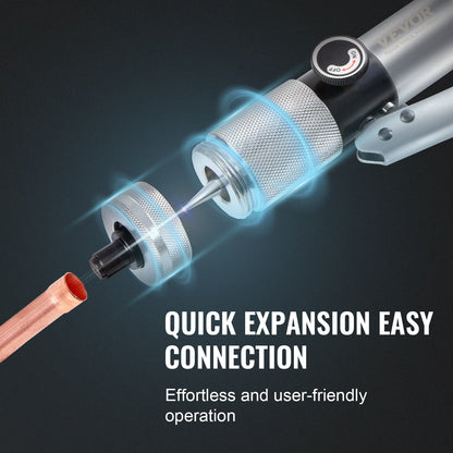 Hydraulic Pipe Expander, 3/8" to 1-1/8" OD, HAVC Hydraulic Press Tool with 7 Pipe Expander Heads, Deburring Tool, Pipe Cutter for Copper Aluminum Brass Mild Steel Pipe