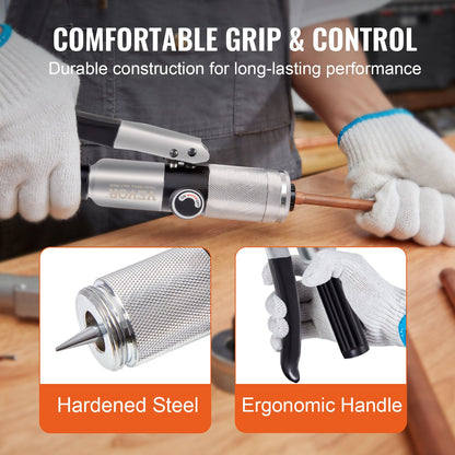 Hydraulic Pipe Expander, 3/8" to 1-1/8" OD, HAVC Hydraulic Press Tool with 7 Pipe Expander Heads, Deburring Tool, Pipe Cutter for Copper Aluminum Brass Mild Steel Pipe