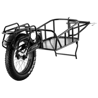 Bike Cargo Trailer, 70 lbs load capacity, heavy duty bike trailer, compact storage and quick release design with universal coupler, 20" wheels, fits most bike wheels, carbon steel frame