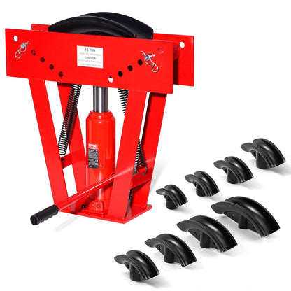 Hydraulic pipe bender, 16 ton manual pipe bending tool with 8 punches