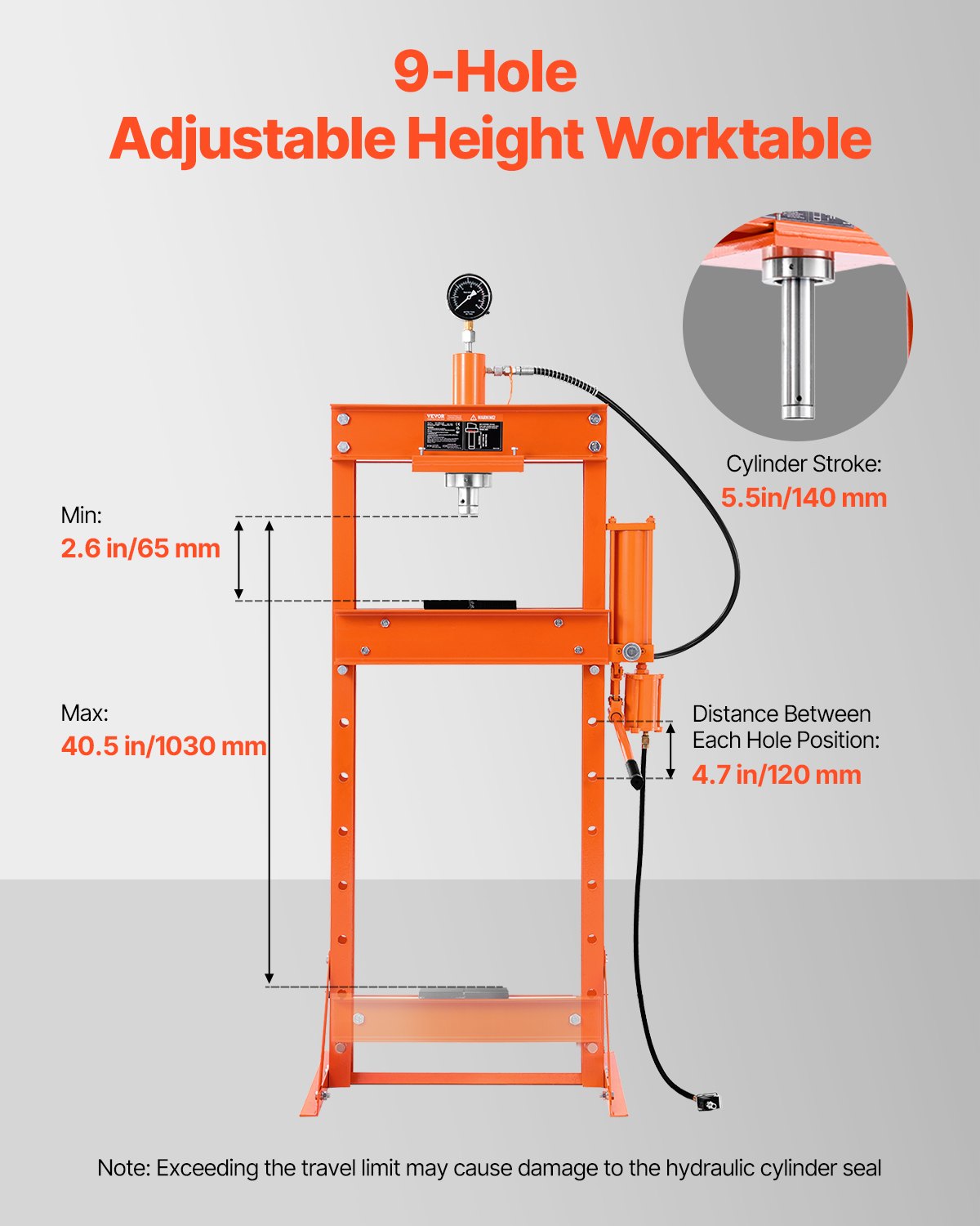 20 T Hydraulic Shop Press Hydraulic Press with press plate for bending